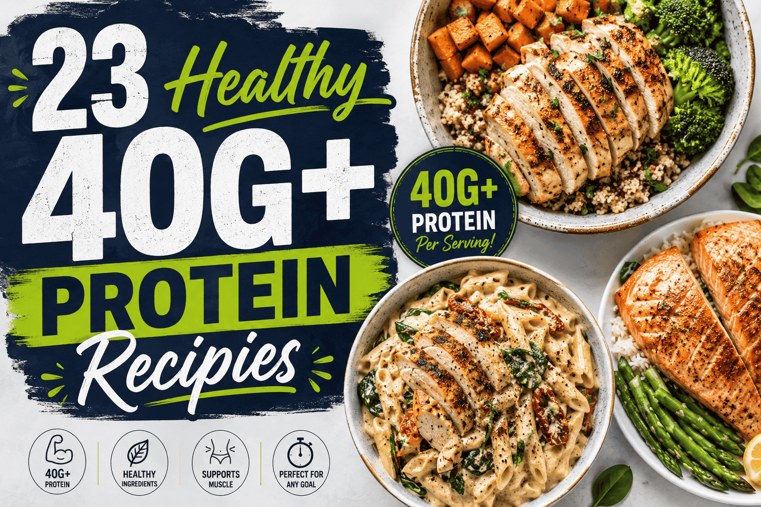 23 Healthy 40G+ Protein Recipies