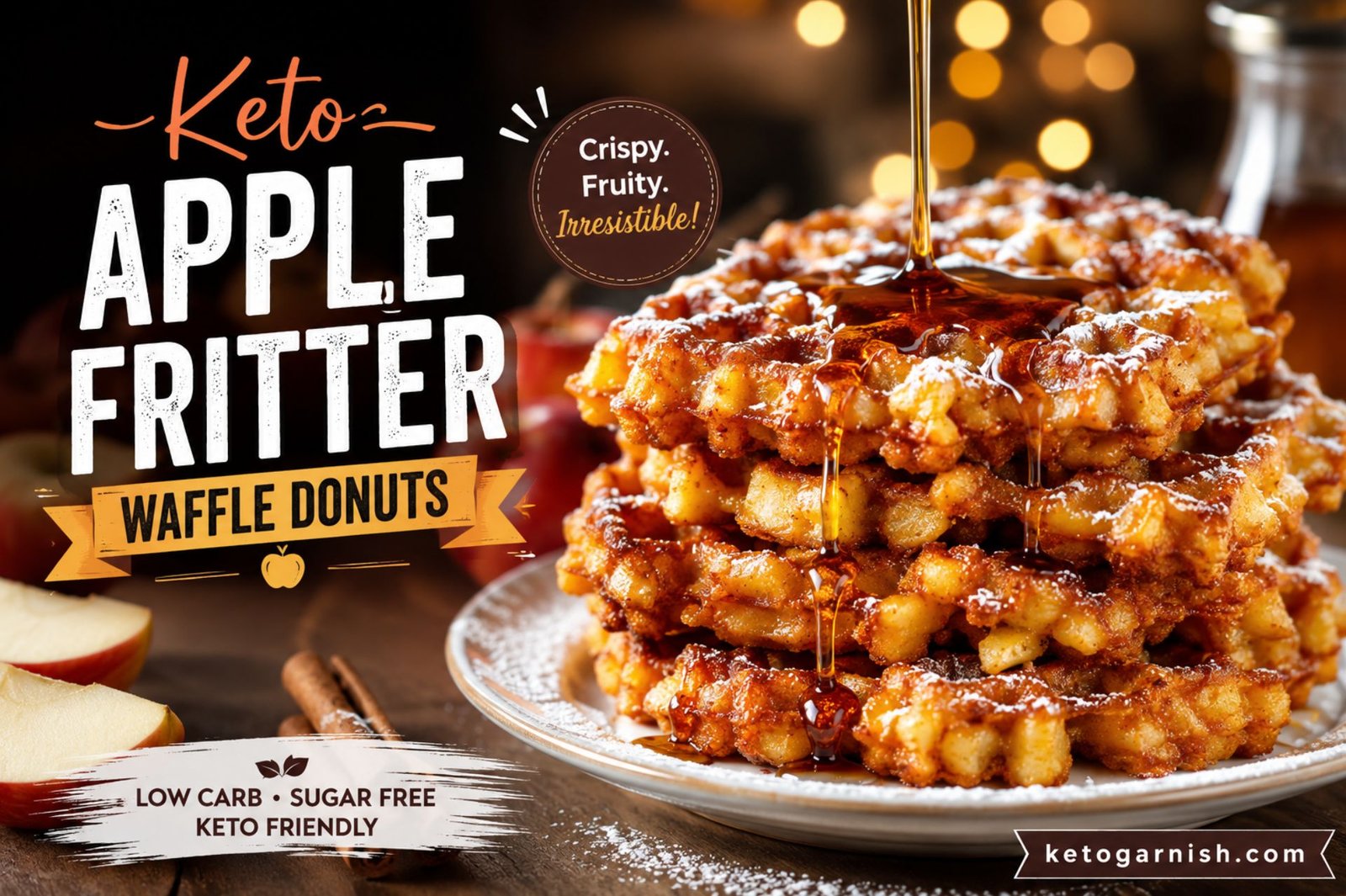Keto apple fritter waffle donuts 