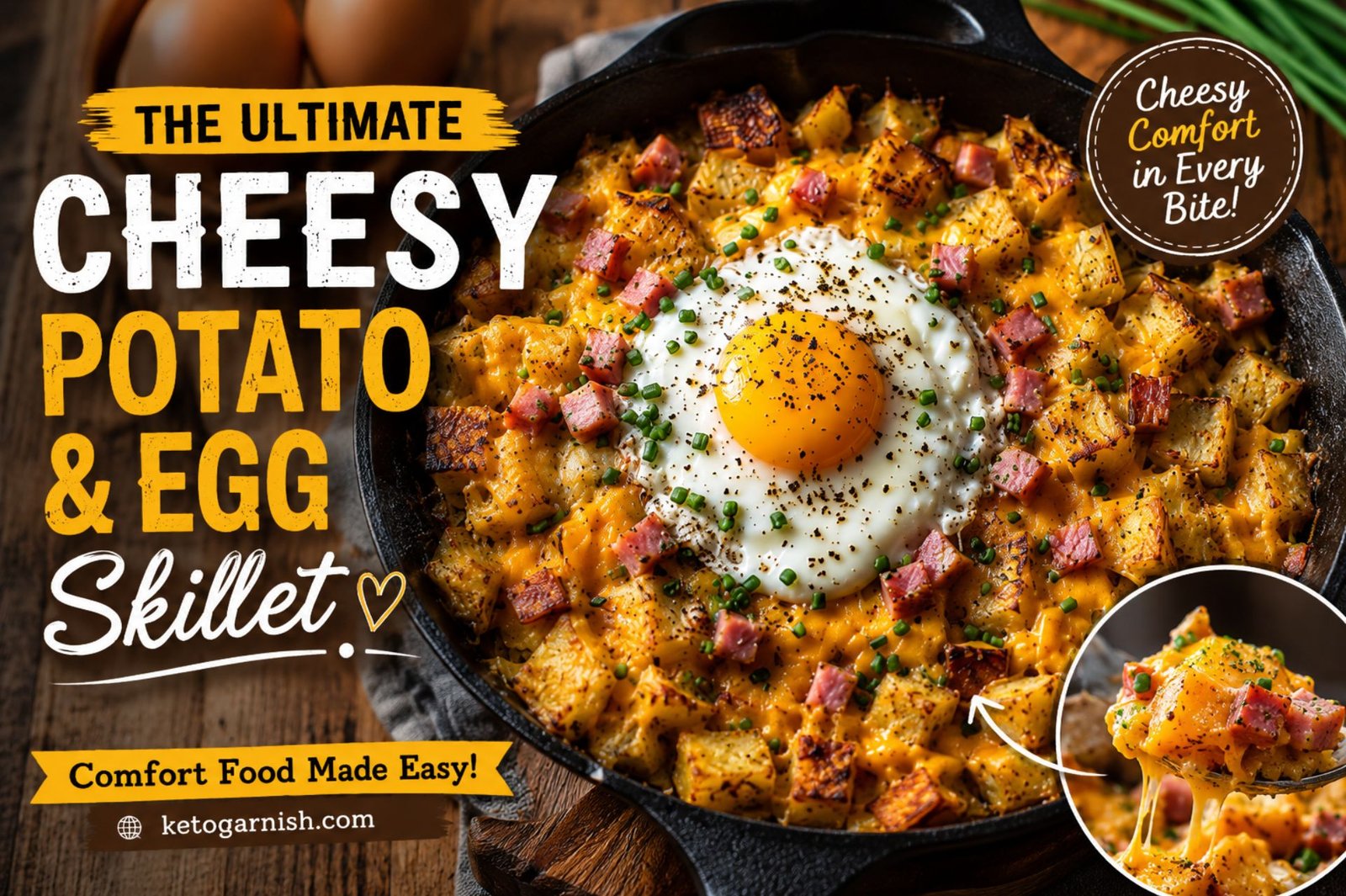 The Ultimate Cheesy "Potato" & Egg Skillet
