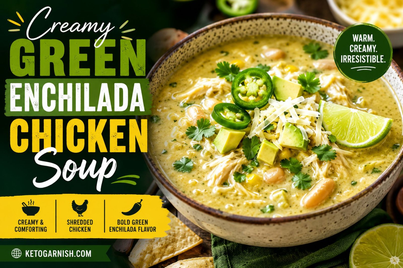 Creamy Green Enchilada Chicken Soup