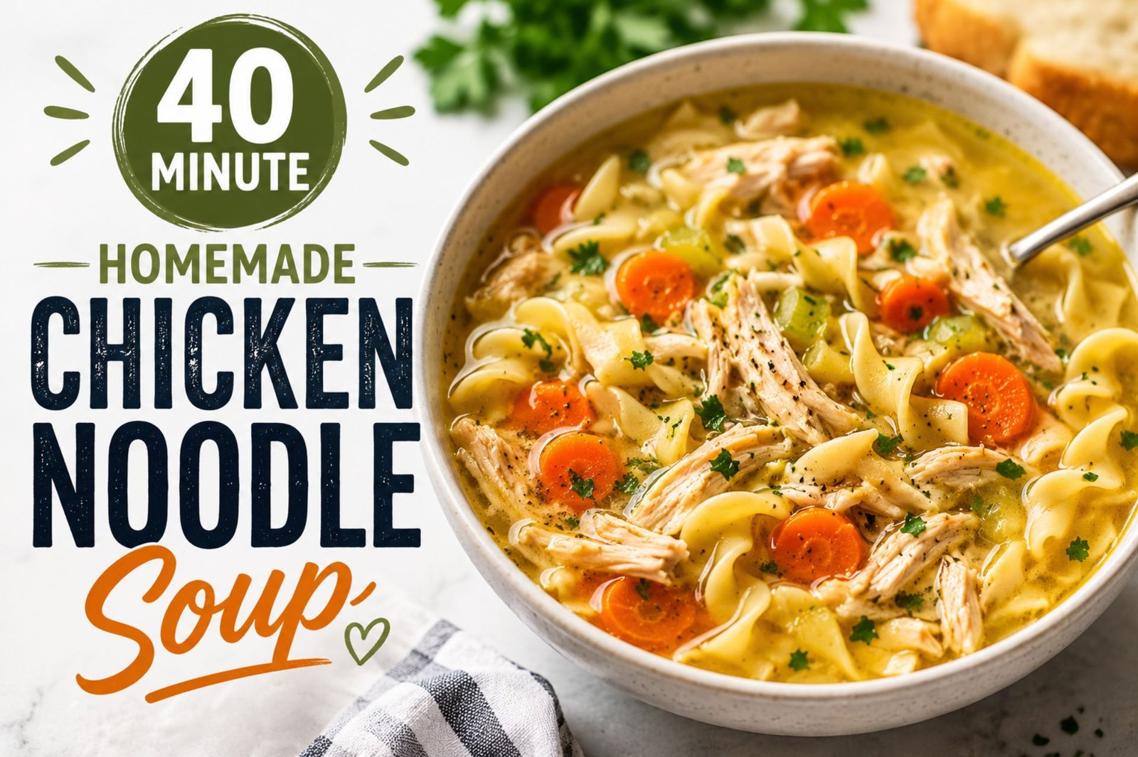40 minute homemade chicken noodle soup
