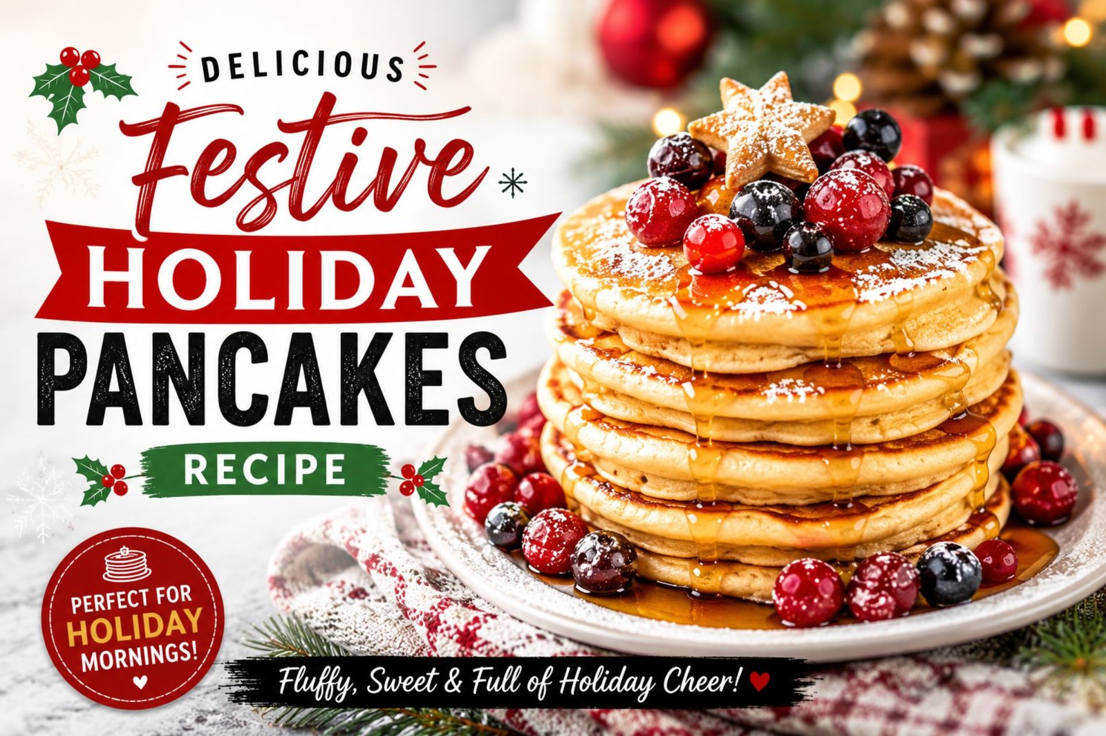 Delicious Festive holiday pancakes Recipe
