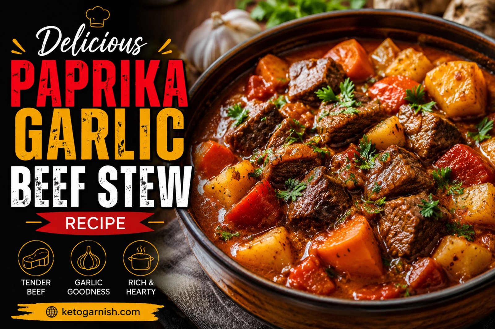 Delicious Paprika garlic beef stew Recipe