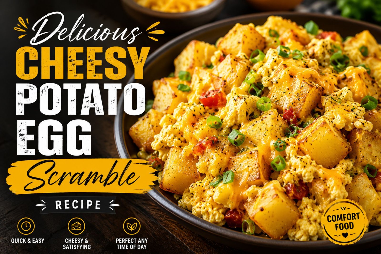 Delicious Cheesy Potato Egg Scramble Recipe