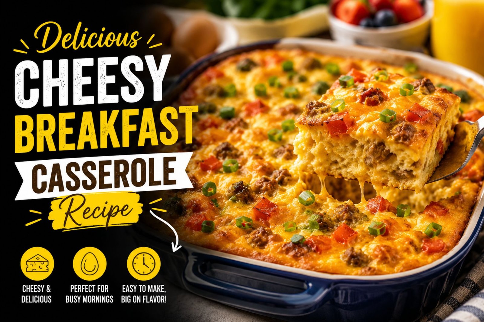 Delicious Cheesy Breakfast Casserole Recipe