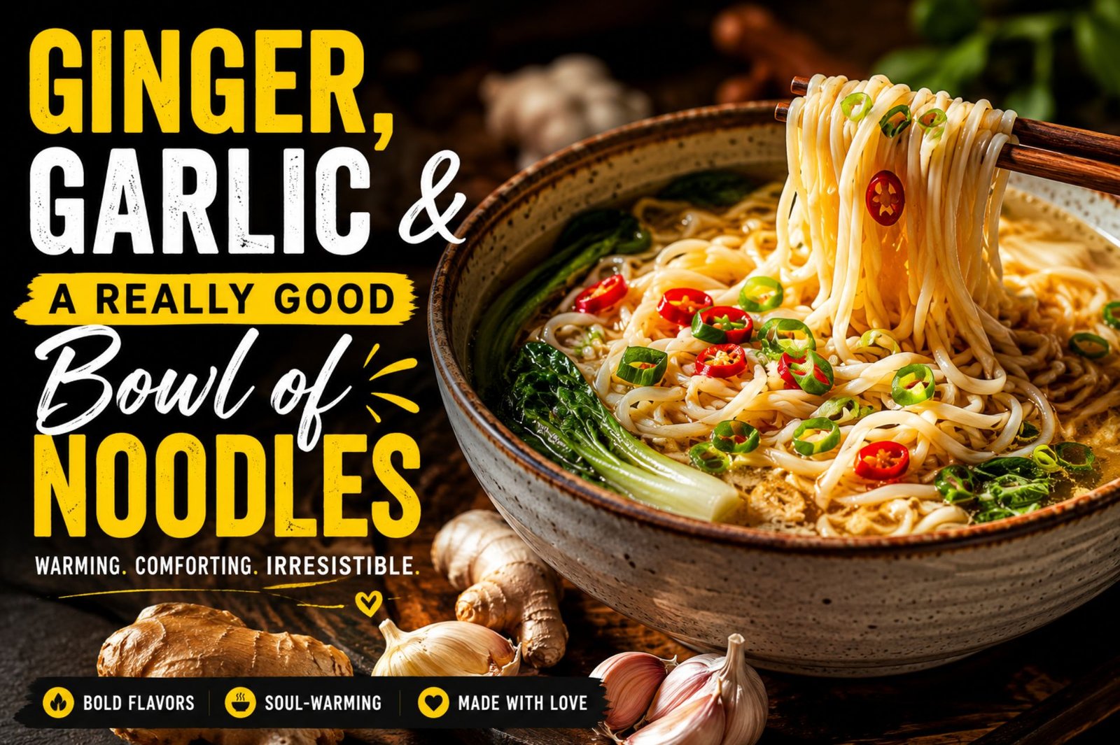 ginger, garlic & a really good bowl of noodles