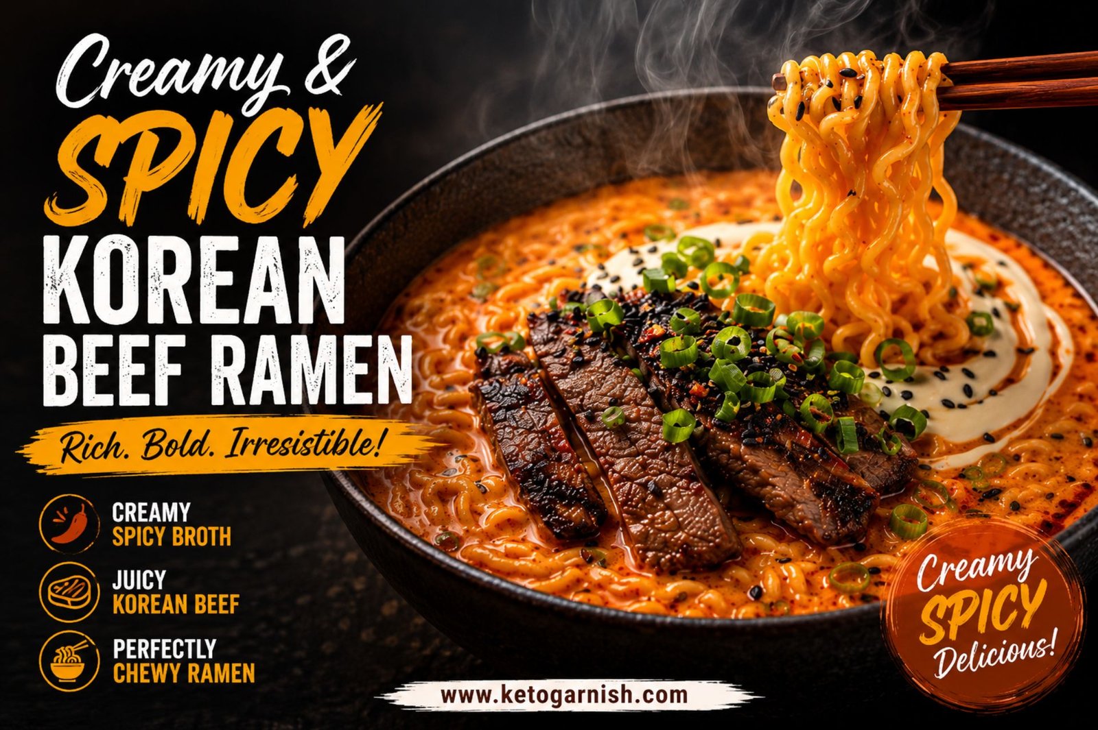 Creamy & Spicy Korean Beef Ramen