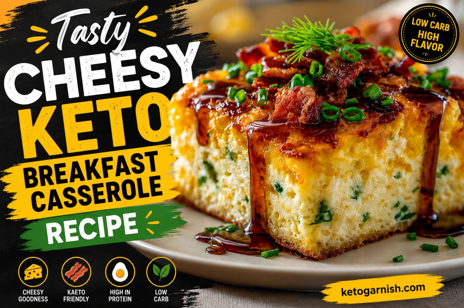 Tasty Cheesy keto breakfast casserole Recipe