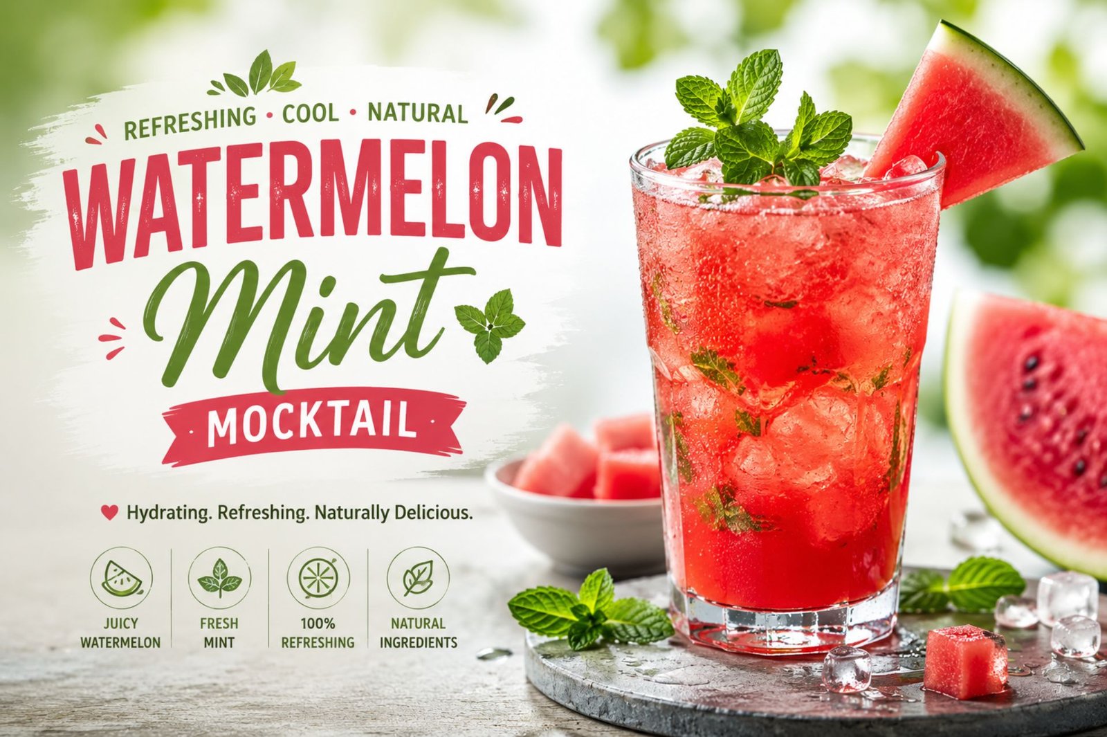 Watermelon mint mocktail Drink