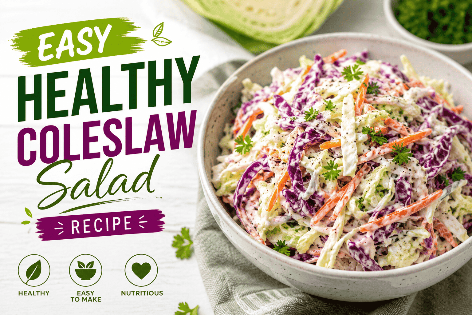 Easy healthy coleslaw salad  recipie