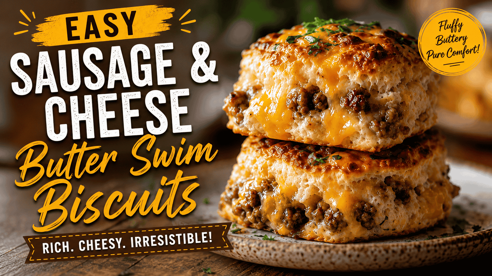 Easy Sausage and Cheese Butter Swim Biscuits Recipe