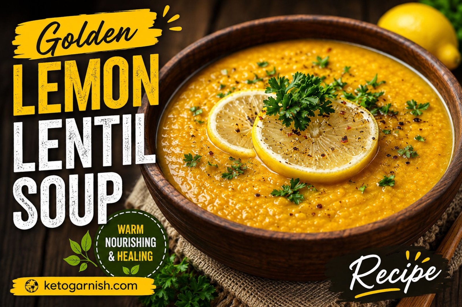 Golden lemon lentil soup Recipe