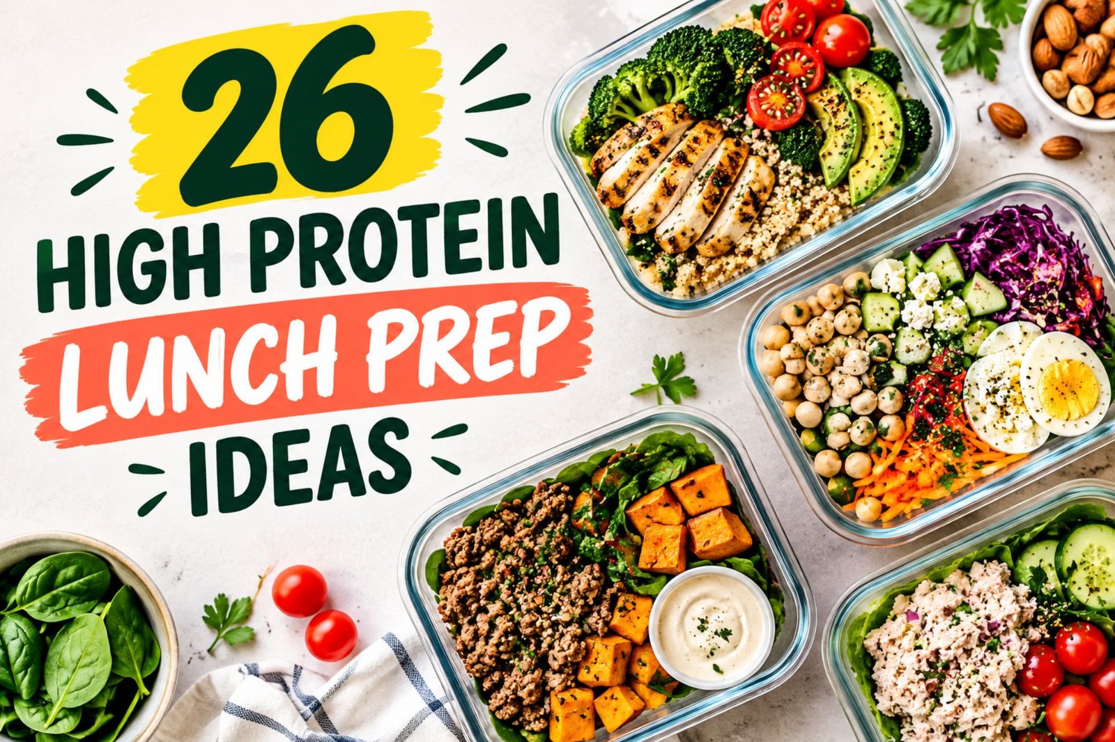 26 high protein lunch prep ideas