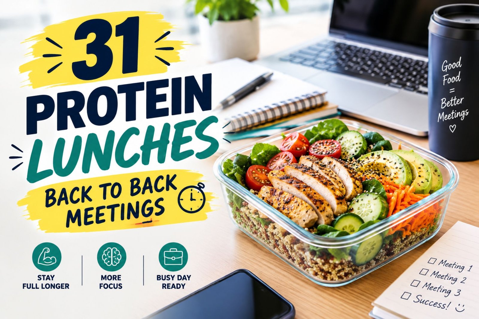 31 protein lunches back to back meetings