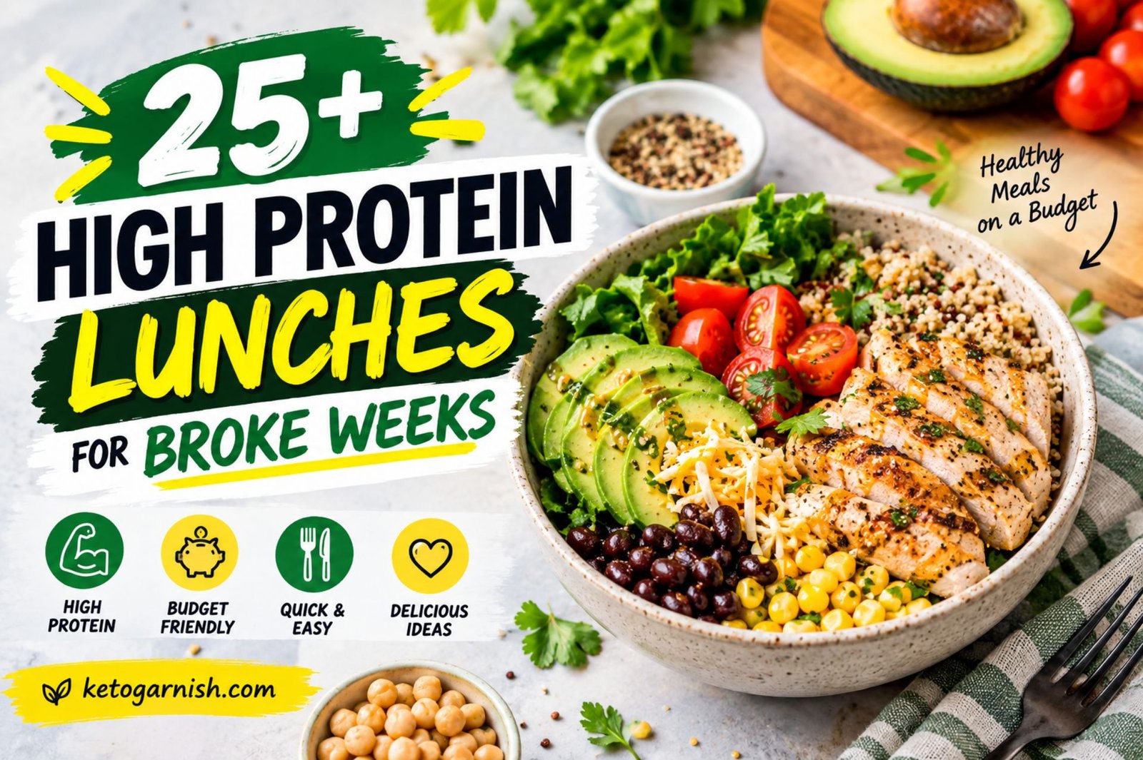 25 plus high protein lunches for broke weeks