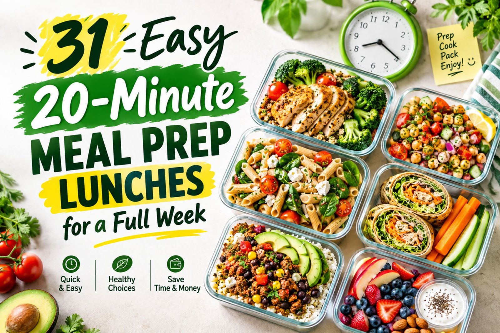 31 Easy 20-Minute Meal Prep Lunches for a Full Week