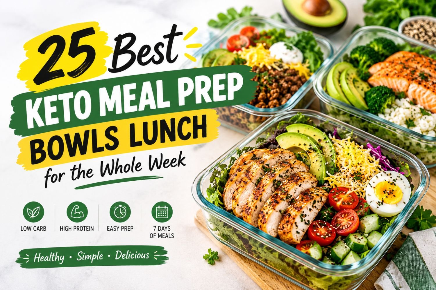 25 Best Keto Meal Prep Bowls Lunch for the Whole Week 🥗