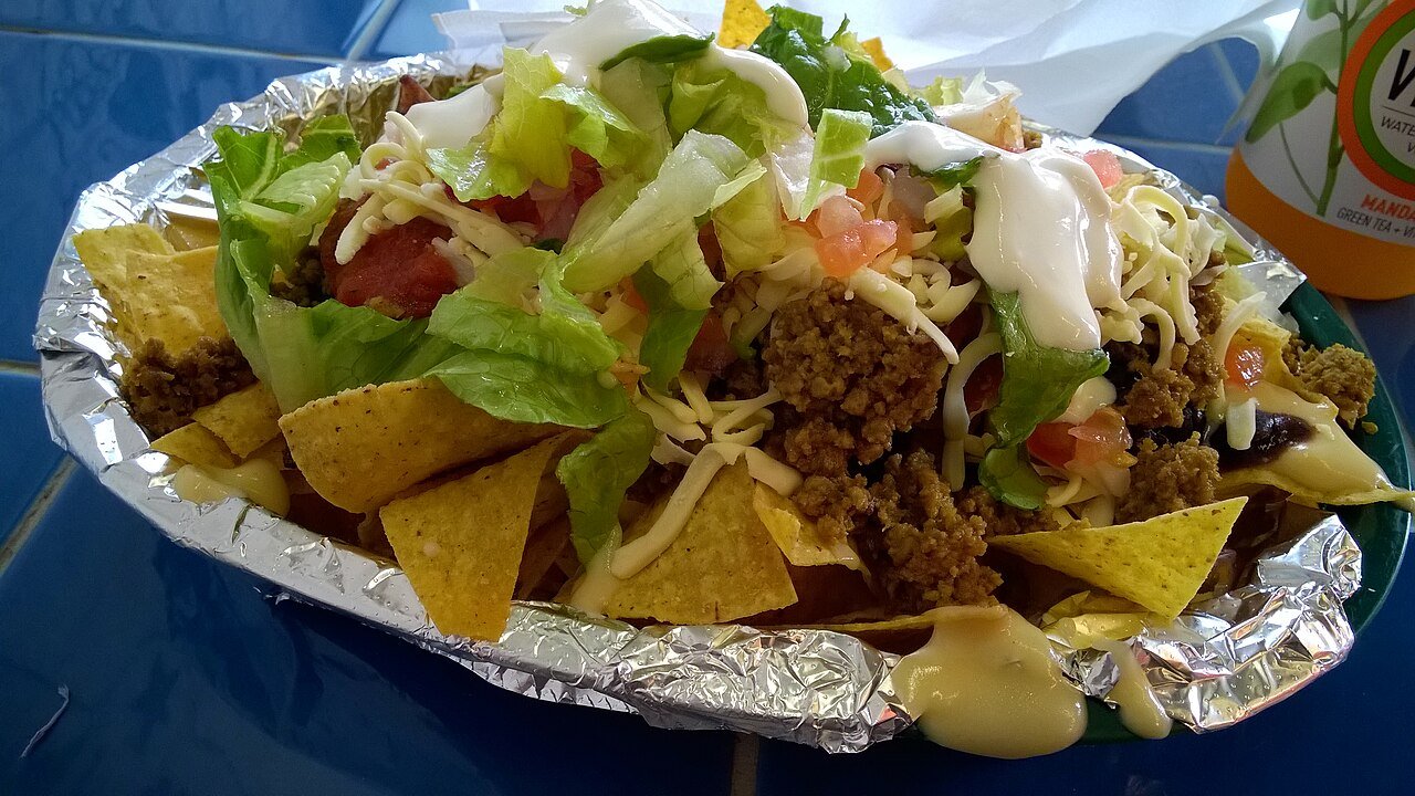Loaded keto taco salad with seasoned beef and cheese