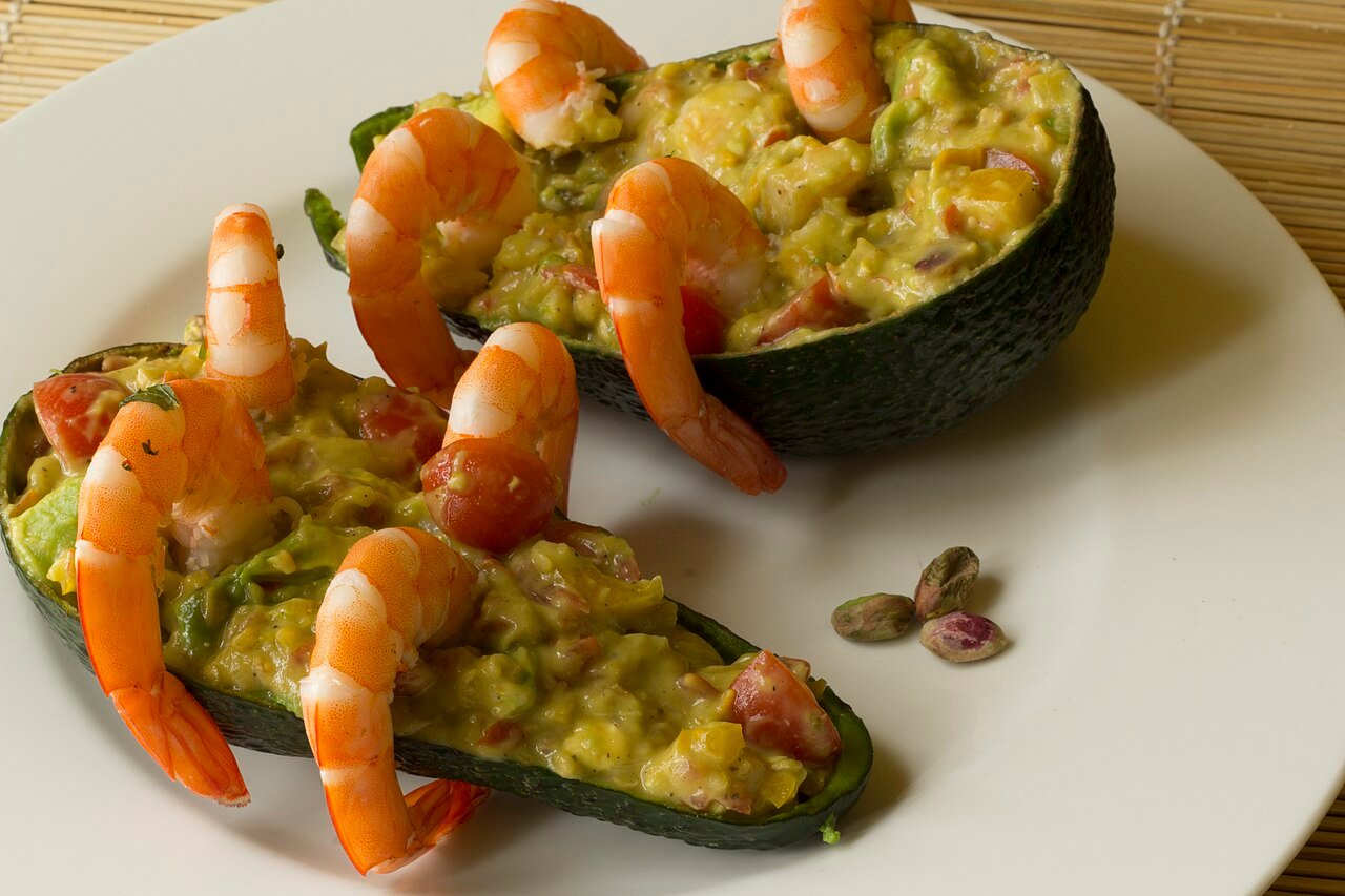 Fresh shrimp and avocado salad